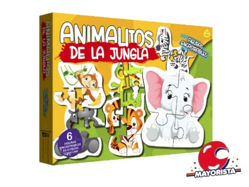 [7798114531529] ROMPECABEZAS 4 PCS ANIMALES DE JUNGLA (152Y) YUYU
