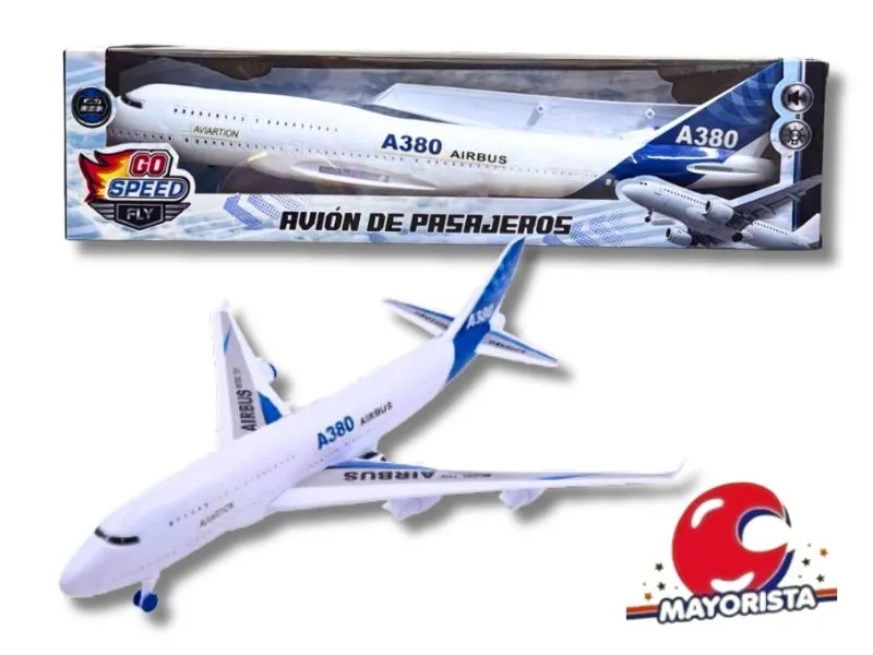 AVION DE PASAJEROS GO SPEED C/LUZ Y SONIDO CAJA 42X10,5 (55778) KADA
