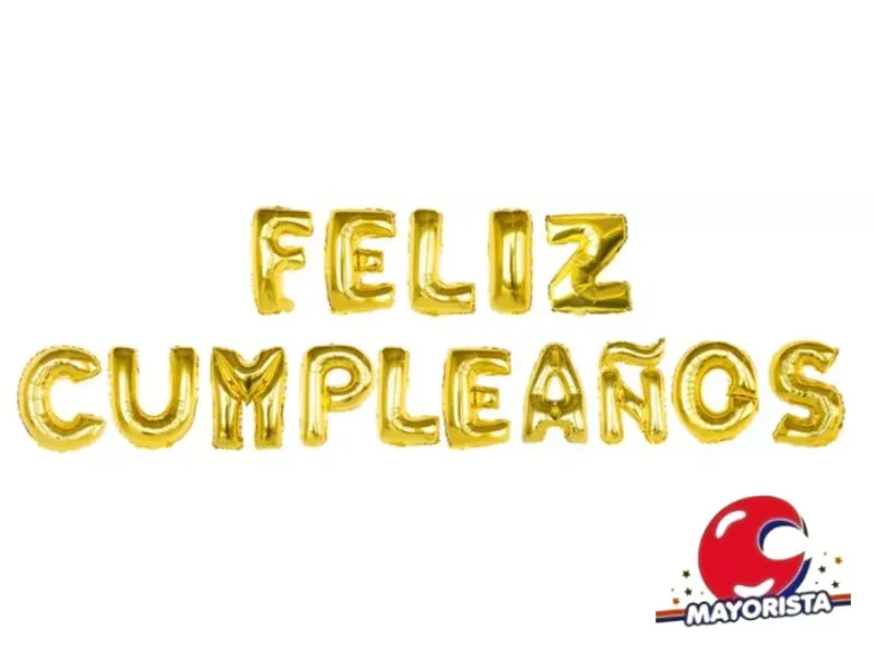 GLOBO MYLAR FRASE FELIZ CUMPLEANOS DORADA (YLX5-799) CHG