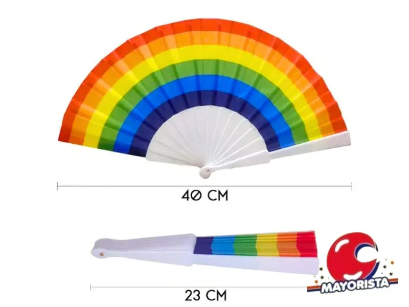 [1662] ABANICO RAINBOW MULTICOLOR 23 CM (ZLE-BAB-02-01) ERIK