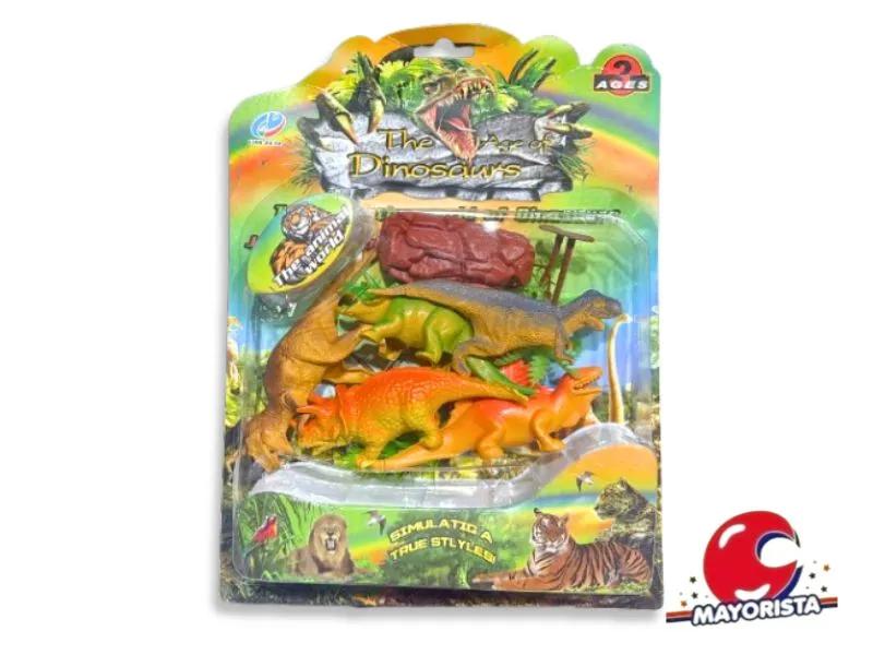 SET DE DINOSAURIOS X 5 C/ACCESORIOS BLISTER 29X21 (SD9489) BERKMA