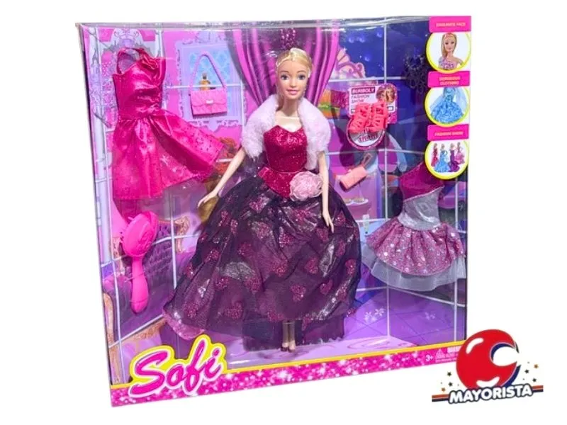 [7990500302243] MUNECA SOFI CON ACCESORIOS CAJA 33X33 (SD30224) BERKMA