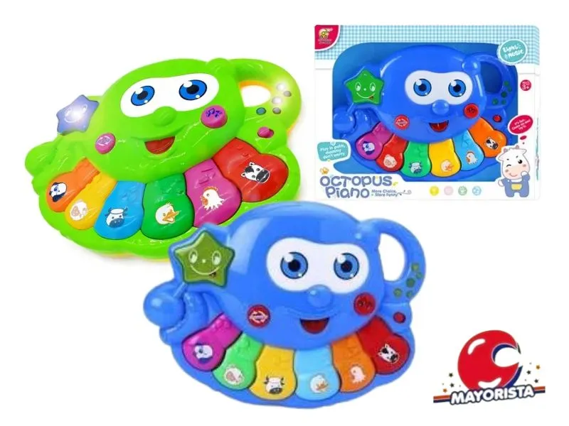 [7990500254788] PIANO INFANTIL PULPO CON LUZ Y SONIDO CAJA 32X25 (SD25478) BERKMA