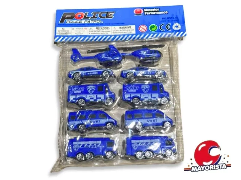 [7990500254900] SET DE VEHICULOS POLICIA X 10 BLISTER 24X17 (SD25490) BERKMA