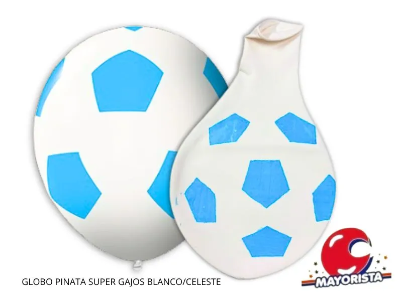 [7133] GLOBO PINATA SUPER GAJOS BLANCO/CELESTE - TUKY