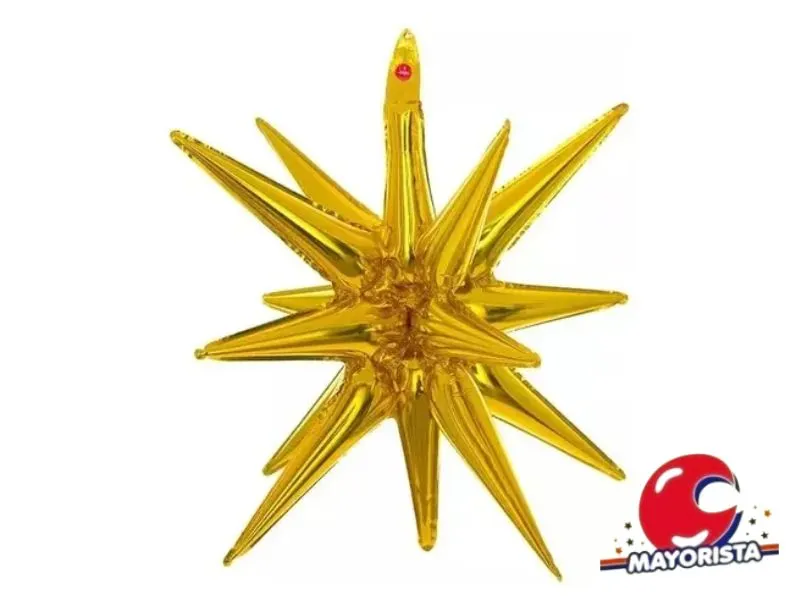 GLOBO MYLAR ESTRELLA 14 PUNTAS 3D ARENA 55CM (Y1385-1309) CHG