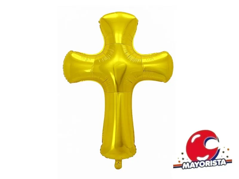 GLOBO MYLAR CRUZ DORADA 85CM (XY0017) CHG