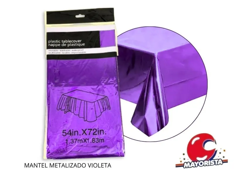 MANTEL METALIZADO VIOLETA 183X137 (YJ0800) YJ IMPORT