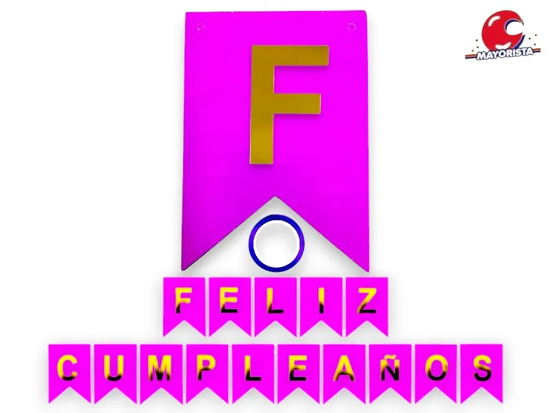 BANDERIN CARTON FELIZ CUMPLEANOS VIOLETA (Y828-083) CHG
