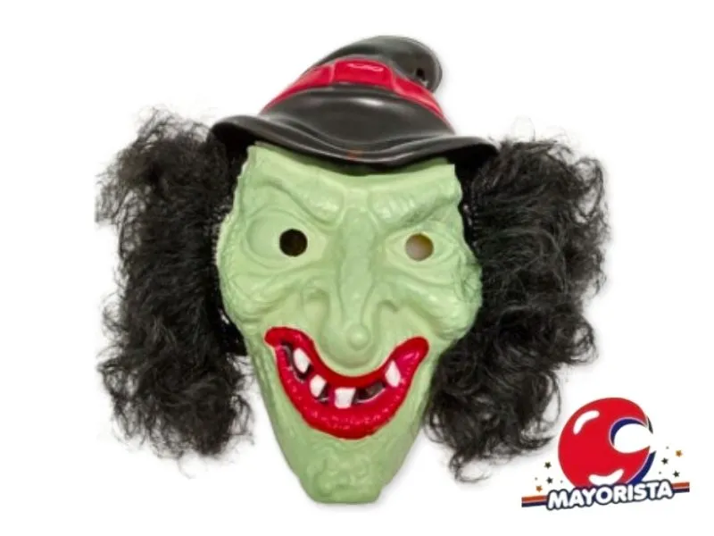 CARETA PLASTICA BRUJA C/PELO (3245P) TRIGGER PACK