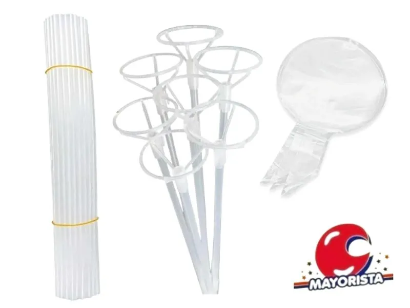 OFERTA 50 PORTAGLOBOS 60CM + 50 GLOBOS BURBUJA - ERIK