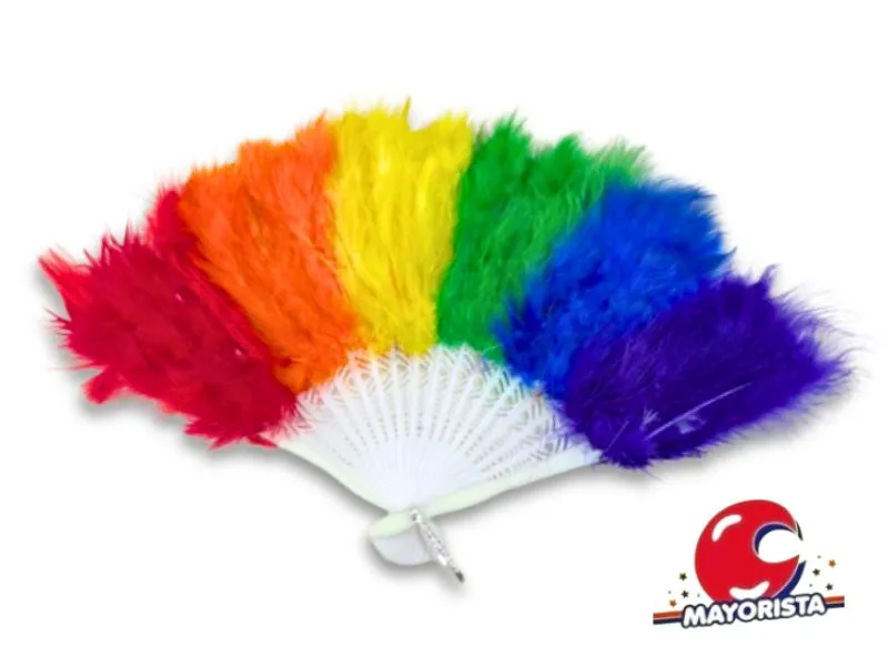 [9661] ABANICO DE PLUMAS MULTICOLOR (ZLE-CAB-01-01T) ERIK