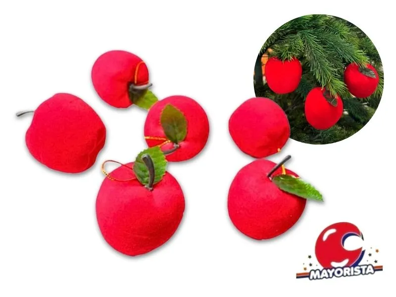 [9227001051942] ADORNO MANZANA 2CM X 6PCS CON GIBRE (NS105194) POKA