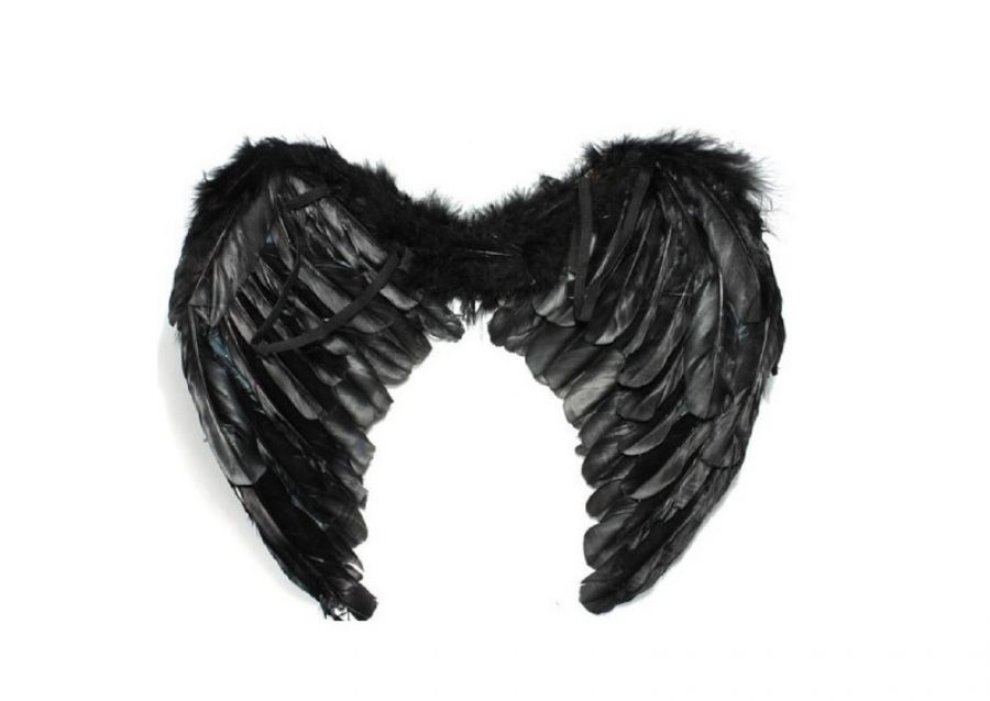 [3060] ALAS DE ANGEL CON PLUMAS NEGRAS 60X45 CM (YJ0346) YJ IMPORT