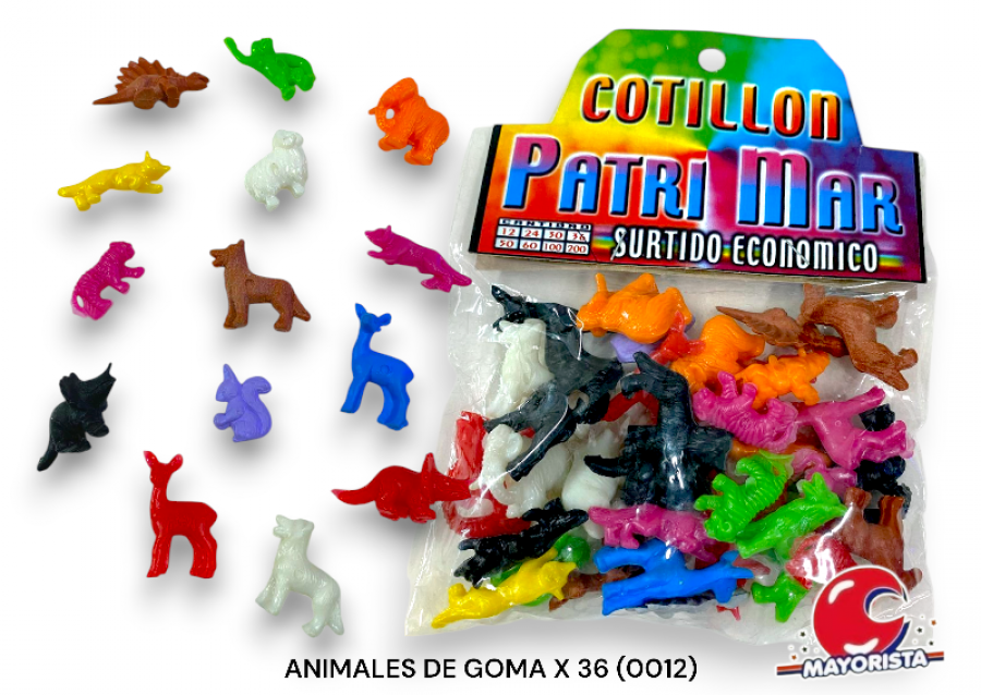 [000000500001] ANIMALES DE GOMA X 36 (0012) PATRIMAR