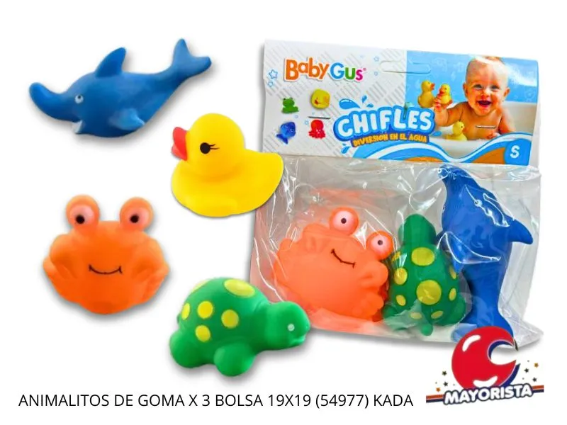 [7453077228243] ANIMALITOS DE GOMA X 3 BOLSA 19X19 (54977) KADA