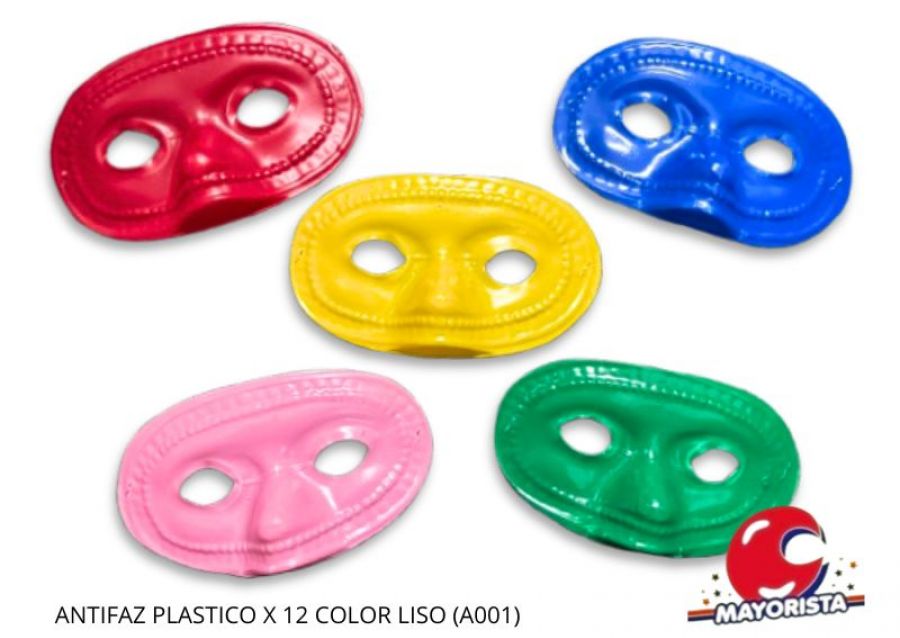 [2399] ANTIFAZ PLASTICO X 12 COLOR LISO (A001) HERRERA