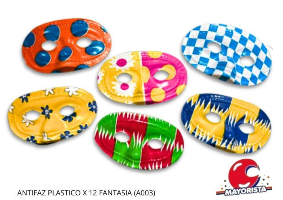 [11078] ANTIFAZ PLASTICO X 12 FANTASIA (A003) HERRERA