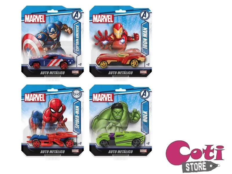 [7450077125527] AUTO METALICO SUPER HEROES MARVEL BLISTER 16X14 (54876) KADA