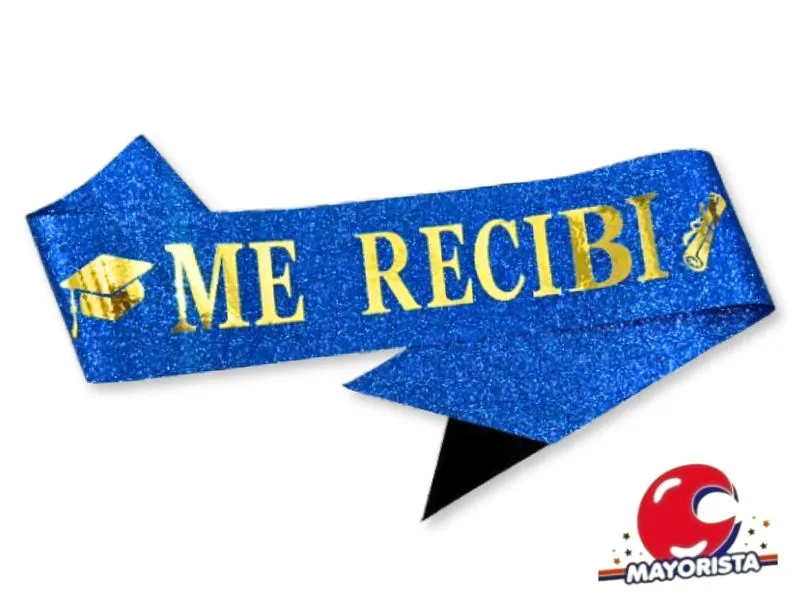 [8146] BANDA GLITTER AZUL ME RECIBI 160CM (Y1385-10695) CHG