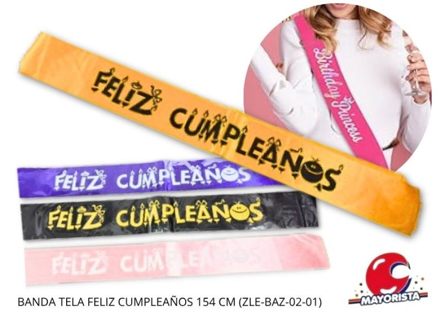[1656] BANDA TELA FELIZ CUMPLEANOS 154 CM (ZLE-BAZ-02-01) ERIK