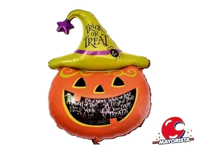 GLOBO MYLAR SILUETA CALABAZA C/GORRO DORADO 70X45 (Y1385-WS1006) CHG