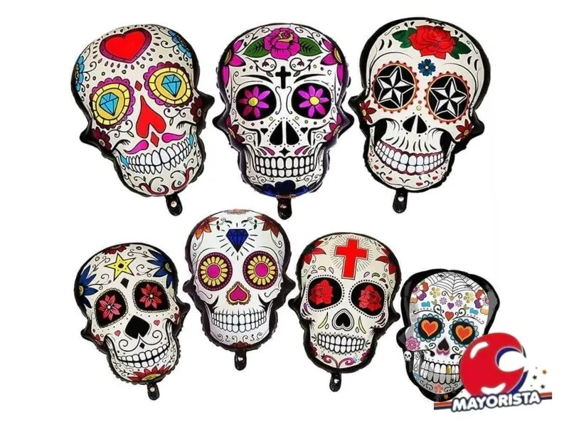 GLOBO MYLAR SILUETA CALAVERA CALACA 40 CM (BMN009) CHG