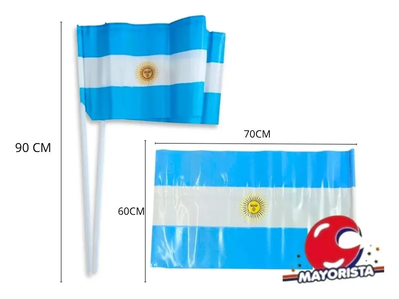 [2915] BANDERA ARGENTINA PLASTICA 70X60 C/SOL (ARG3) ANTONIO