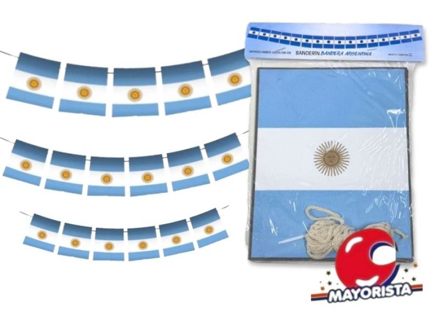 [1391] BANDERIN CARTON BANDERA ARGENTINA 2,4 MTS (BBAMA) ANTONIO