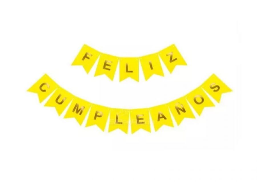 [3321] BANDERIN CARTON FELIZ CUMPLEANOS AMARILLO (GB828-083) CHG