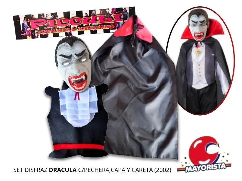 SET DISFRAZ DRACULA C/PECHERA,CAPA Y CARETA (2002) PICCULI