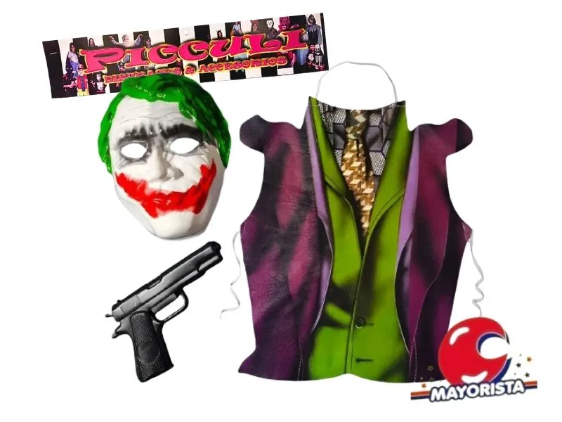 SET DISFRAZ GUASON CON CARETA Y PISTOLA (2035) PICCULI