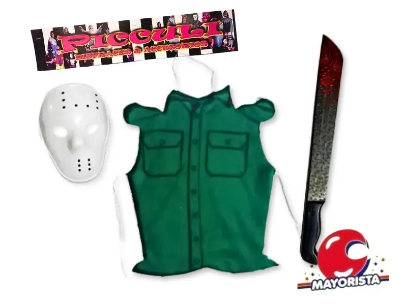 SET DISFRAZ JASONS C/PECHERA,MACHETE Y CARETA (2034) PICCULI