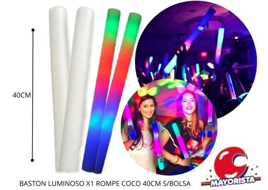 [3234] BASTON LUMINOSO X1 ROMPE COCO 40CM S/BOLSA (TA0003) CIENFUEGOS