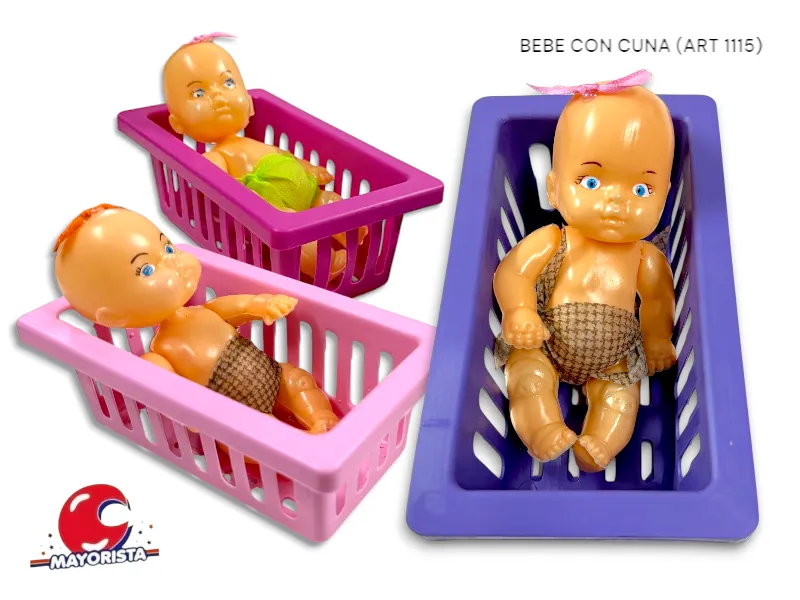[7798148731155] BEBE CON CUNA 20 CM (1115) RUESTES