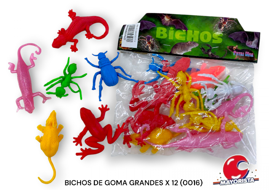 [000000039647] BICHOS DE GOMA GRANDES X 12 (0016) PATRIMAR