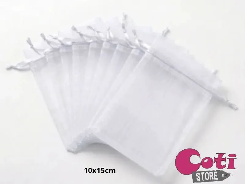 [8034107004908] BOLSITA DE ORGANZA BLANCA 10X15 CM (YJ0617) YJ IMPORT