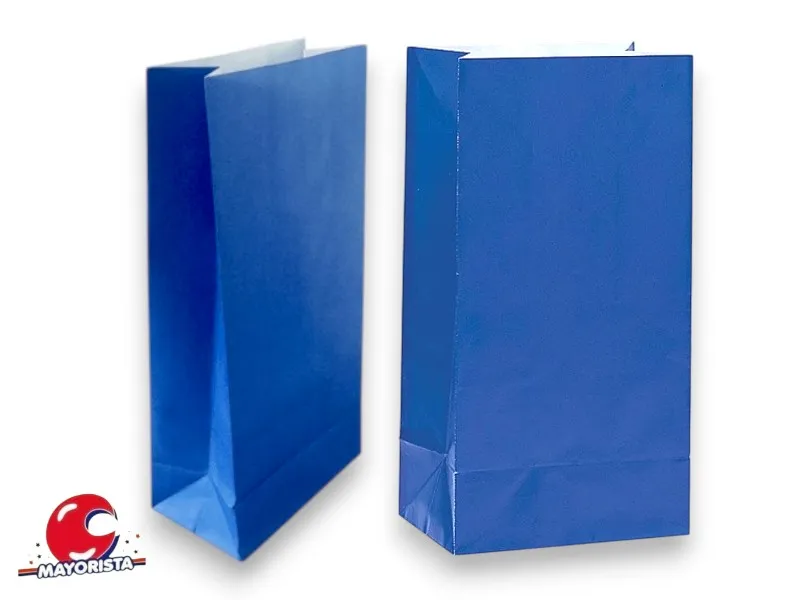 [7720] BOLSITA PAPEL X 10 AZUL LISA 15X25X8 SPACE