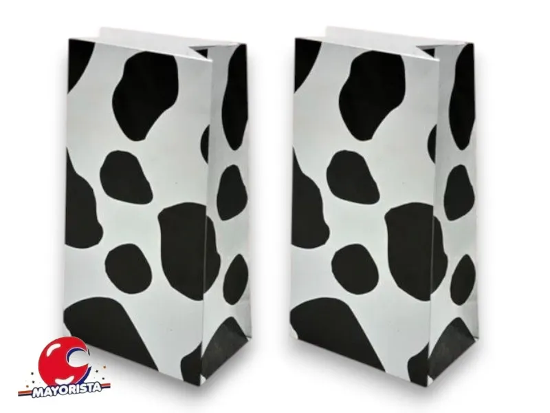 [7143] BOLSITA PAPEL X 10 MANCHAS VACA 15X25X8 SPACE