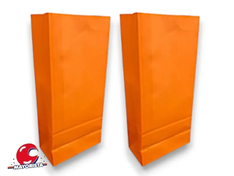 [7756] BOLSITA PAPEL X 10 NARANJA LISA 15X25X8 SPACE