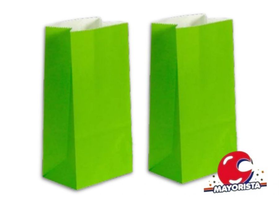 [4262] BOLSITA PAPEL X 10 VERDE MANZANA LISA 15X25X8 SPACE