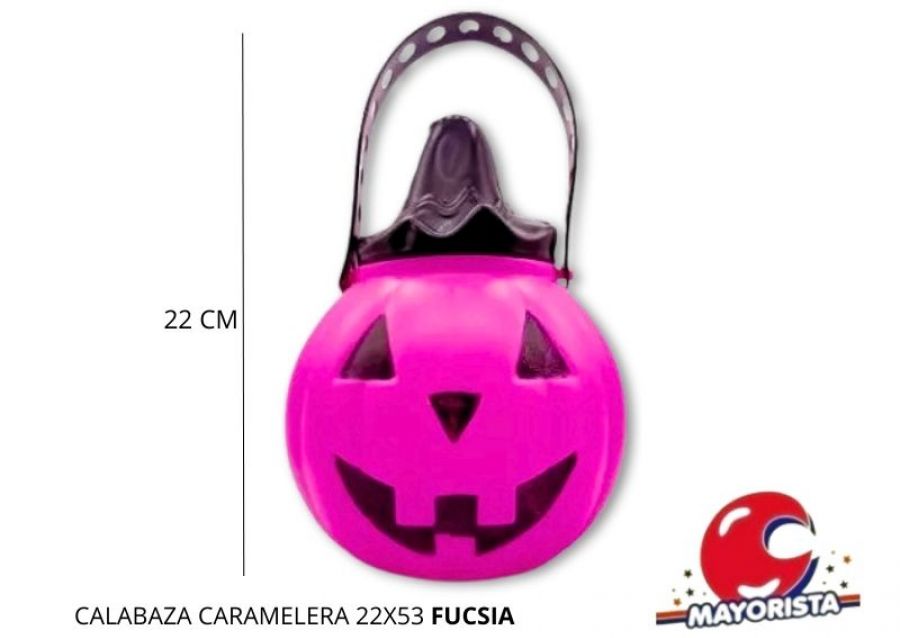 [4085] CALABAZA CARAMELERA 22X53 FUCSIA HALLOWEEN - ADRIANA