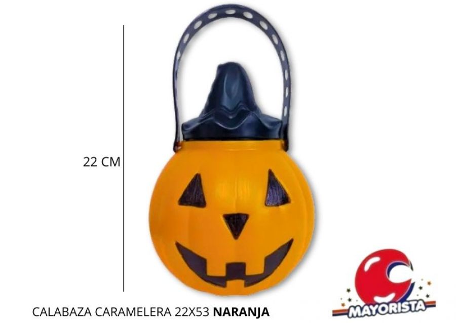 [1559] CALABAZA CARAMELERA 22X53 NARANJA HALLOWEEN DIAMETRO - ADRIANA