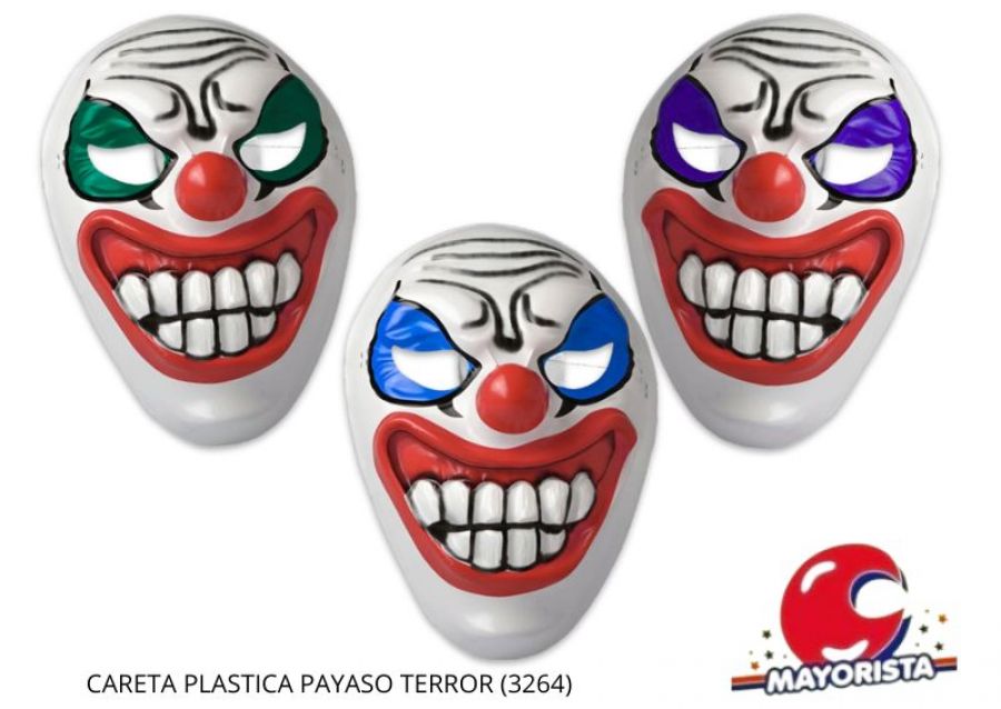 [6112] CARETA PLASTICA PAYASO TERROR (3264) TRIGGER PACK