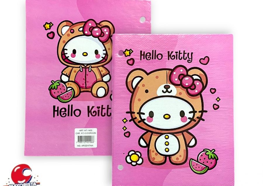 [3498] CARPETA 2 TAPAS N 3 CARTON HELLO KITTY (MT-1450) RODUBI