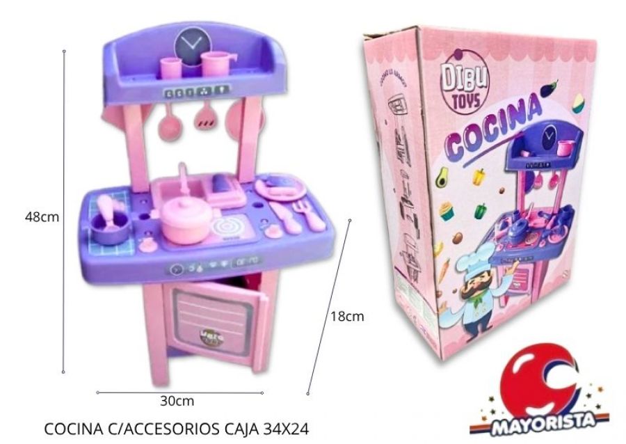 COCINA C/ACCESORIOS CAJA 34X24 - DIBU TOYS