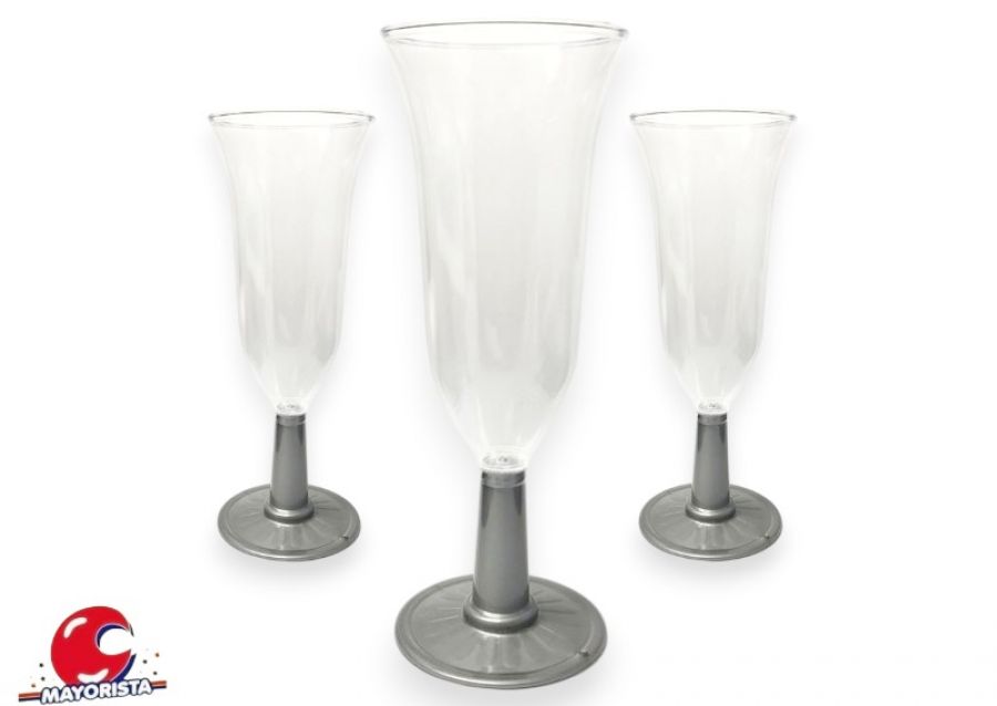[1221] COPA NANCY 180 CC X 1 TRANSPARENTE BASE PLATA (32) BOYANO