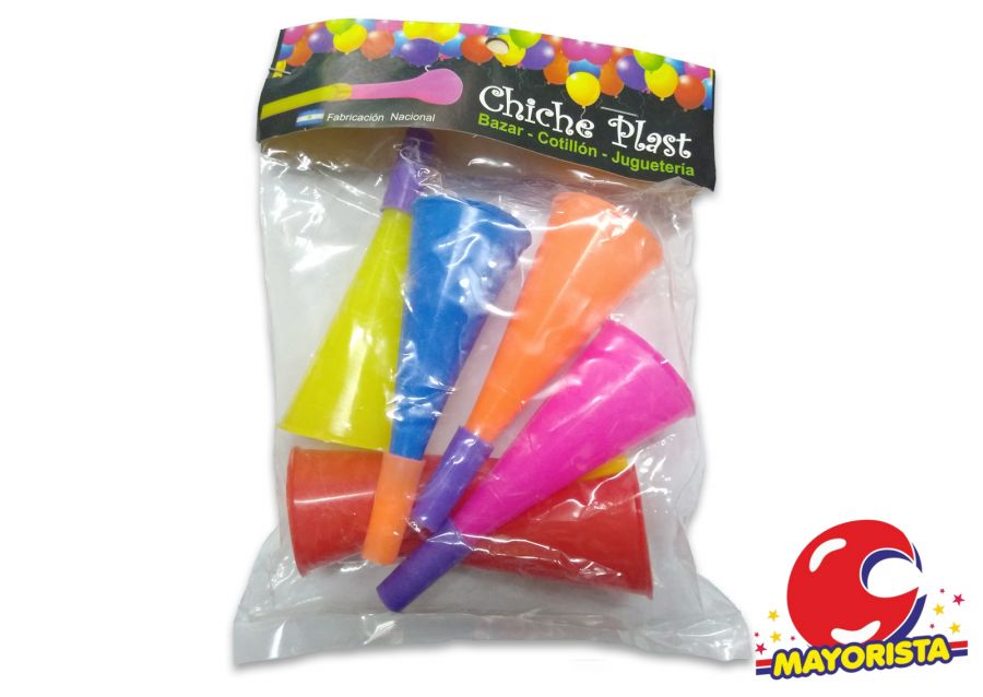 CORNETAS X 6 HOLOGRAFICAS C/PORRAS 20CM (ZLE-CS-09-01) ERIK