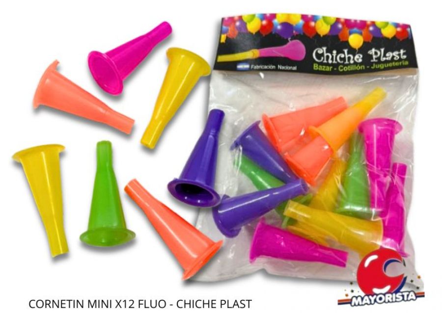 [2337] CORNETIN MINI X12 FLUO - CHICHE PLAST