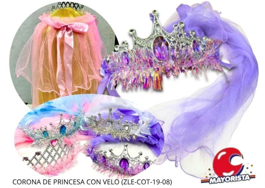 [1647] CORONA DE PRINCESA CON VELO Y FLORES (ZLE-COT-44-01/ZLE-COT-45-01/ZLE-CV-54-01) ERIK